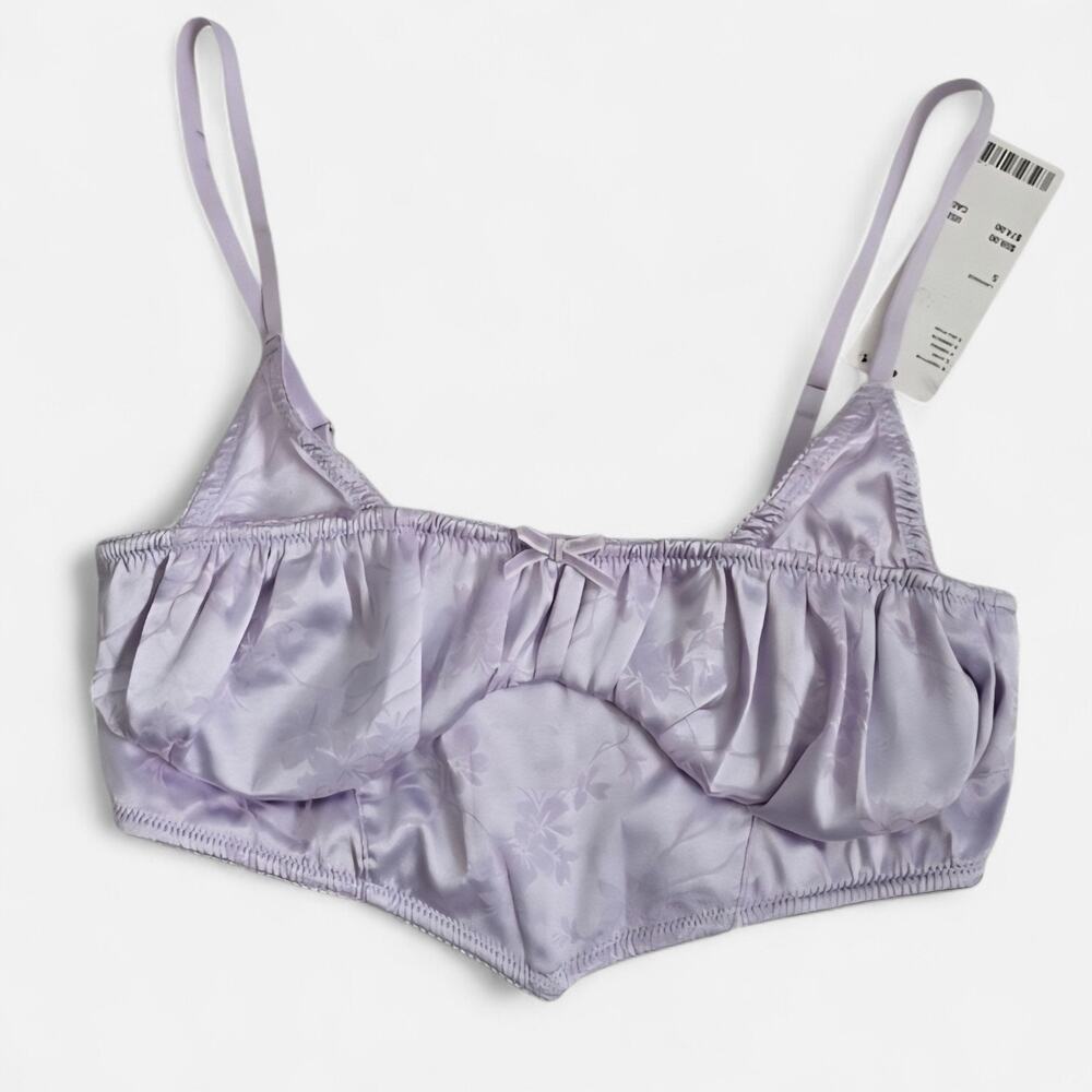 Urban Outfitters NWT Lavender Floral Coquette Bralette Small